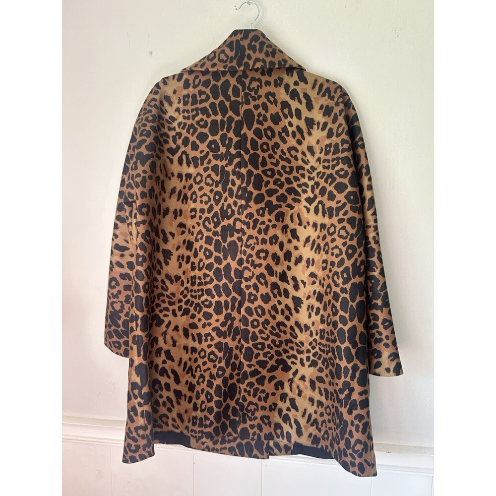 Tuckernuck Leopard Print Double Breasted Coat Womens Medium Peacoat EUC - Picture 2 of 8